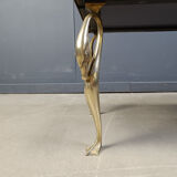 Vintage brass swan coffee table, 1970s