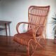 Fauteuil vintage en rotin et bambou pour Rohe Noordwolde  1950