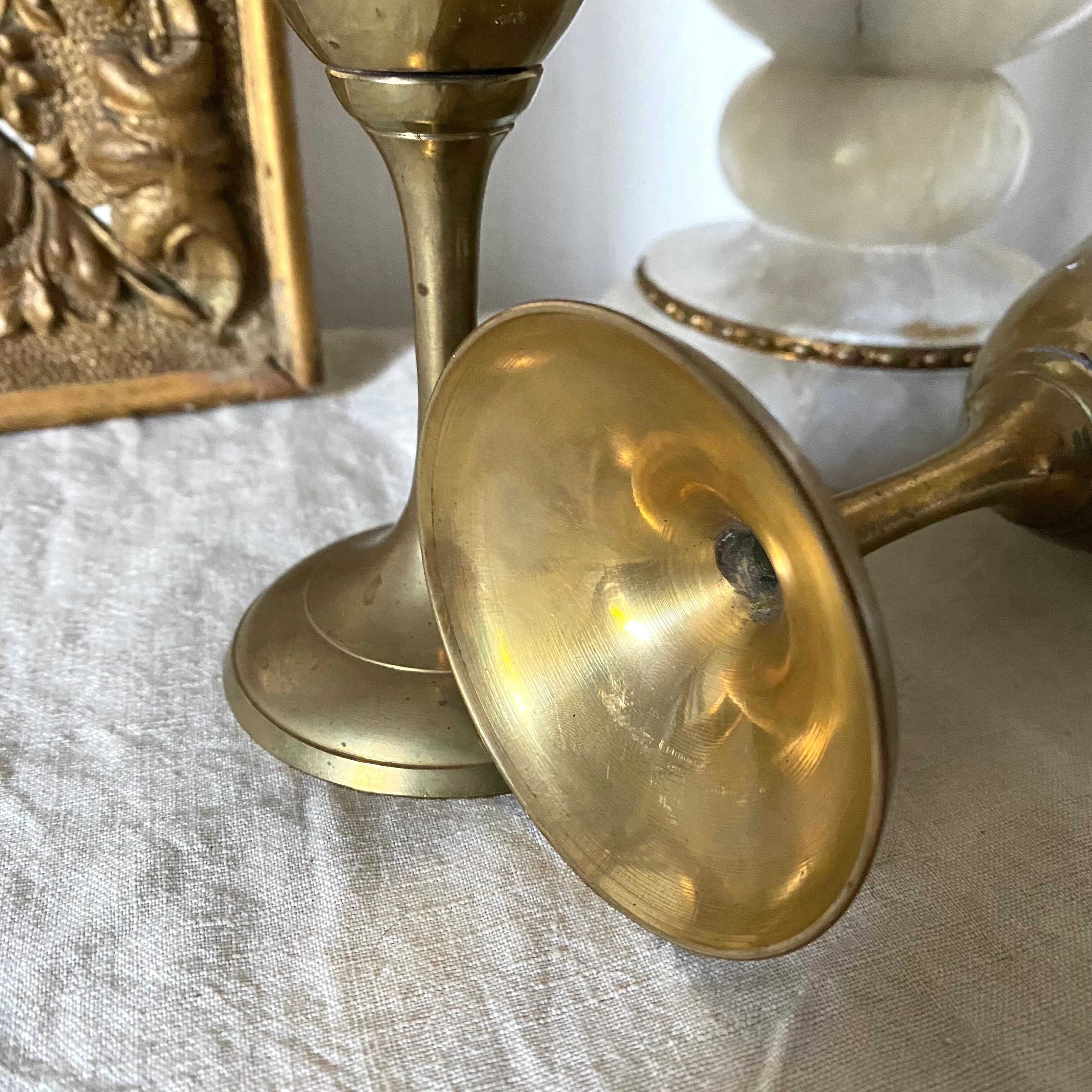 Chiseled Brass Chalice Wine Glasses