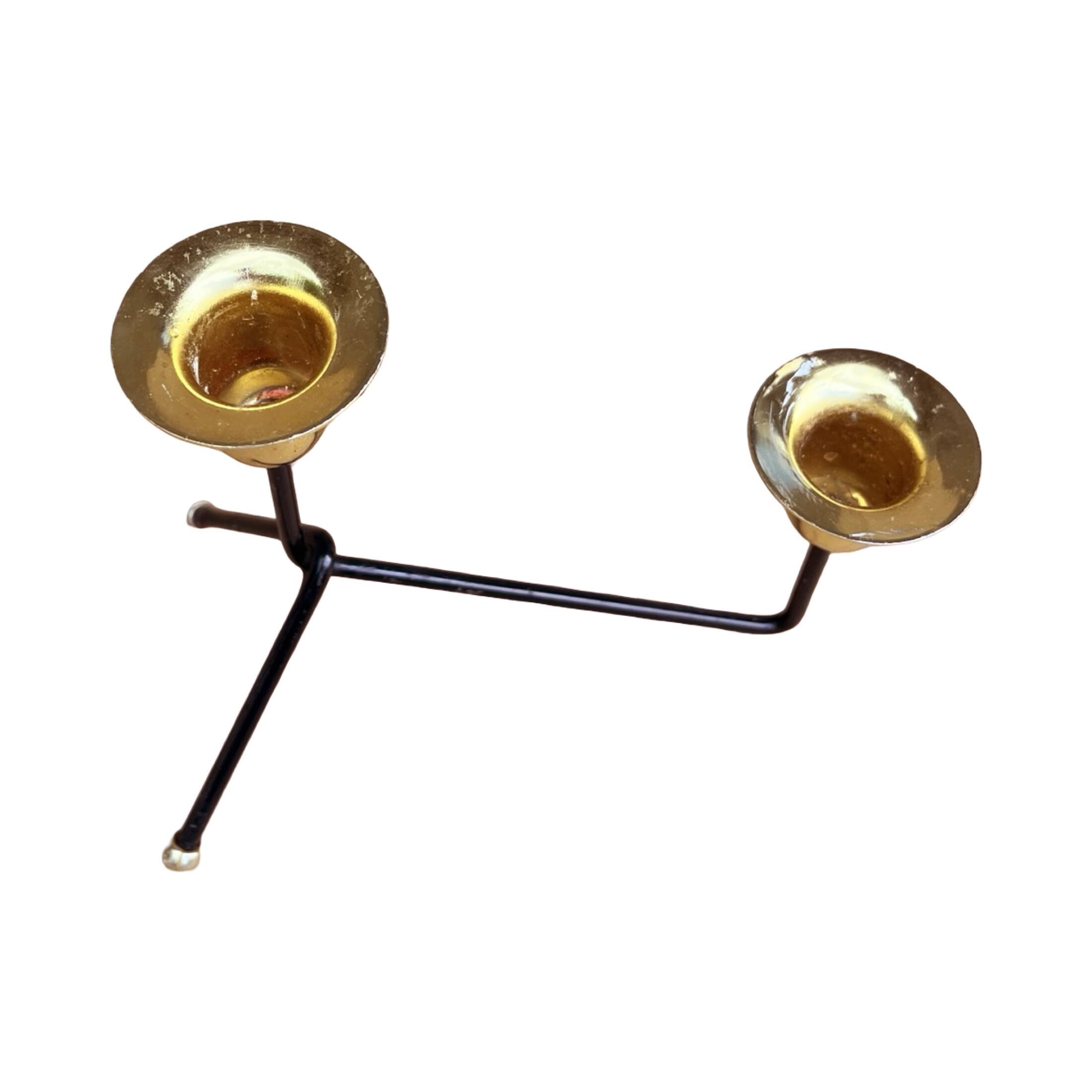 Modernist two-light standing candlestick, Belgium 1970s.