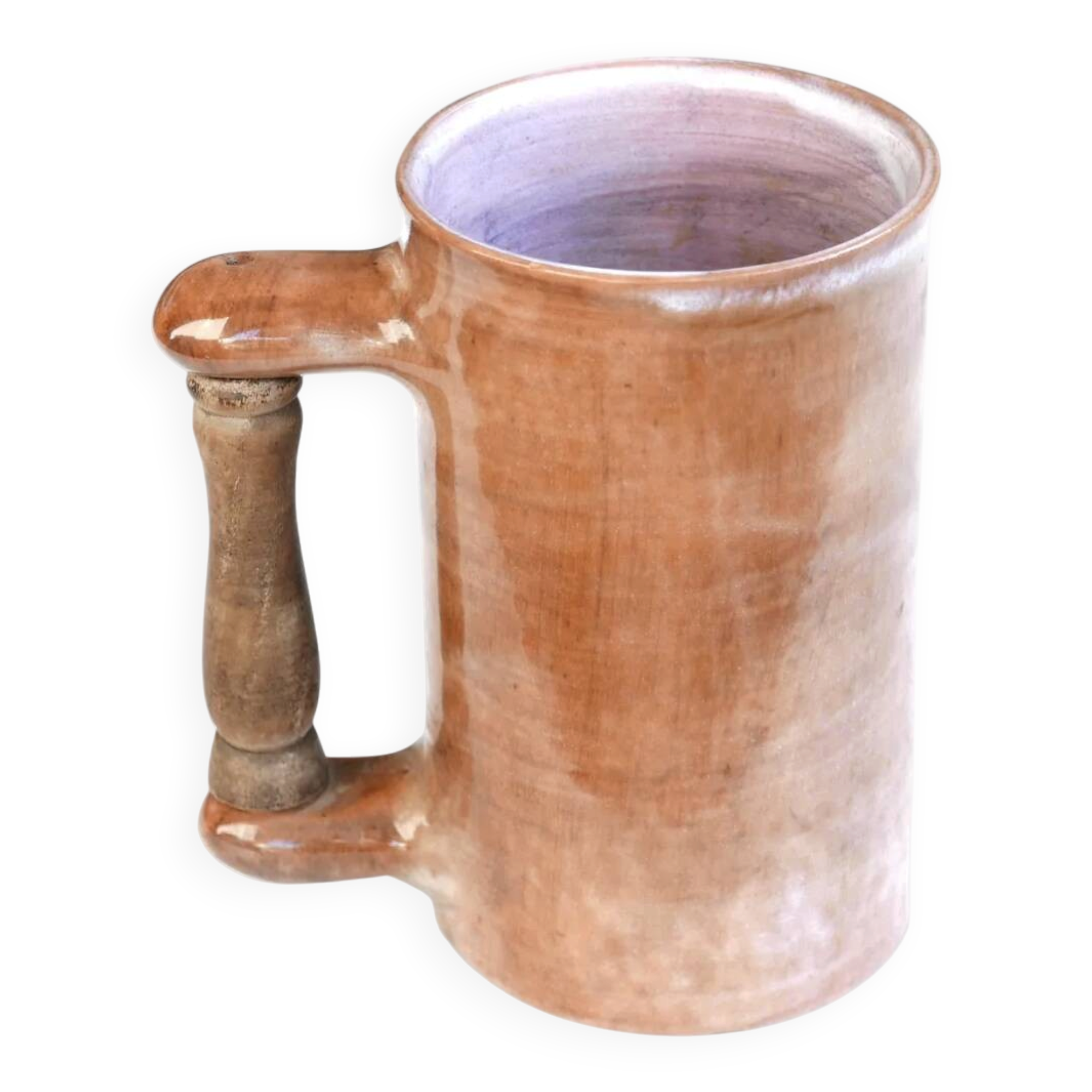 Mug with wooden handle in ceramic by Jean and Robert Cloutier, 1970s.