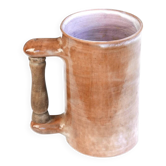 Mug avec anse bois en céramique de Jean et Robert Cloutier, années 70