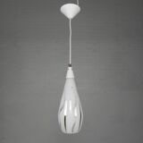 Vintage hanging lamp with glass shade, 1950s