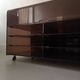 Smoked plexiglass TV/HiFi unit, Roche Bobois design 1970