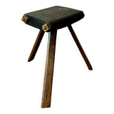Constructivist wooden stool, folk art.
