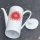 Arzberg Germany white porcelain coffee pot, numbered, designer motif