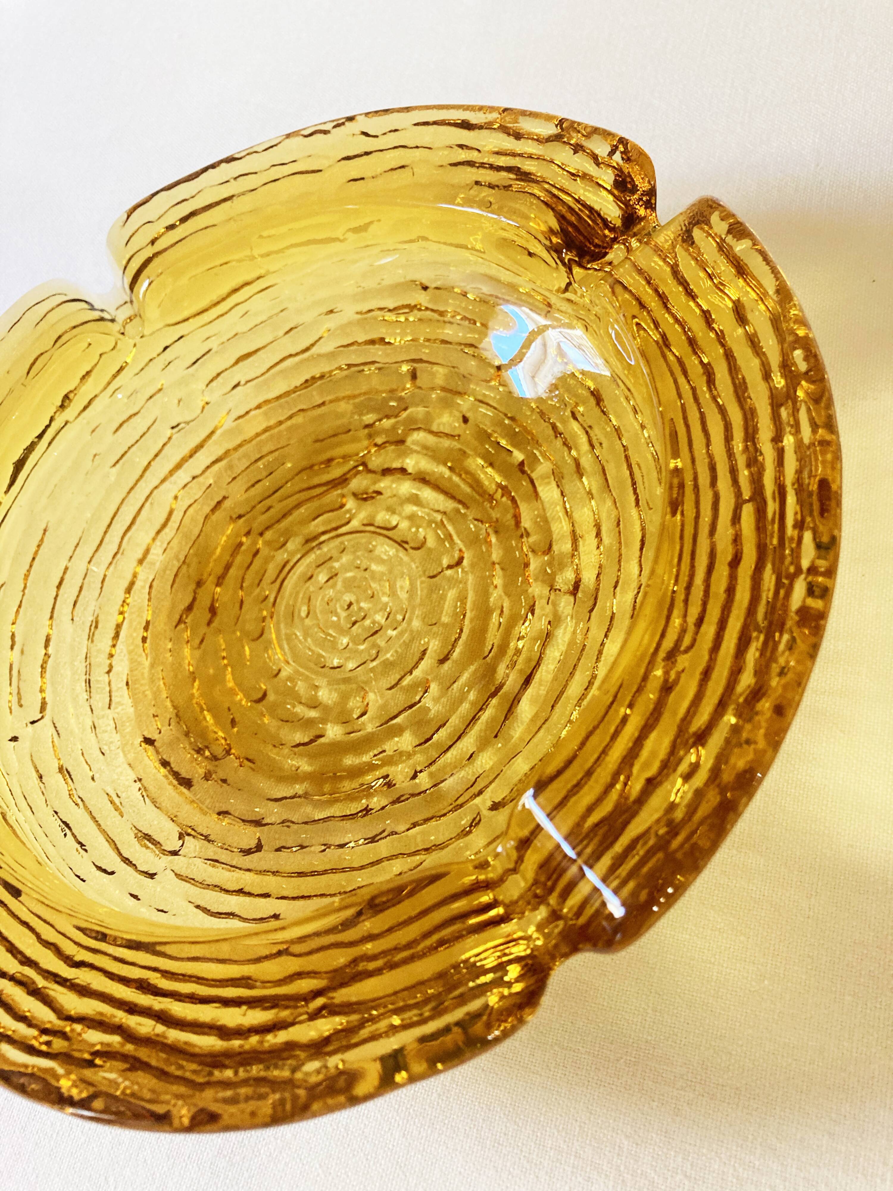 Lido Soreno Amber Glass Ashtray for Anchor Hoking