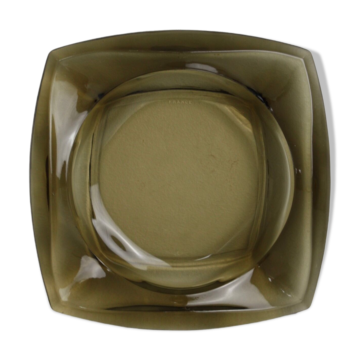 Vintage smoked glass ashtray