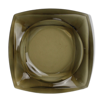 Vintage smoked glass ashtray