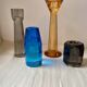4 Bougeoirs design en verre coloré