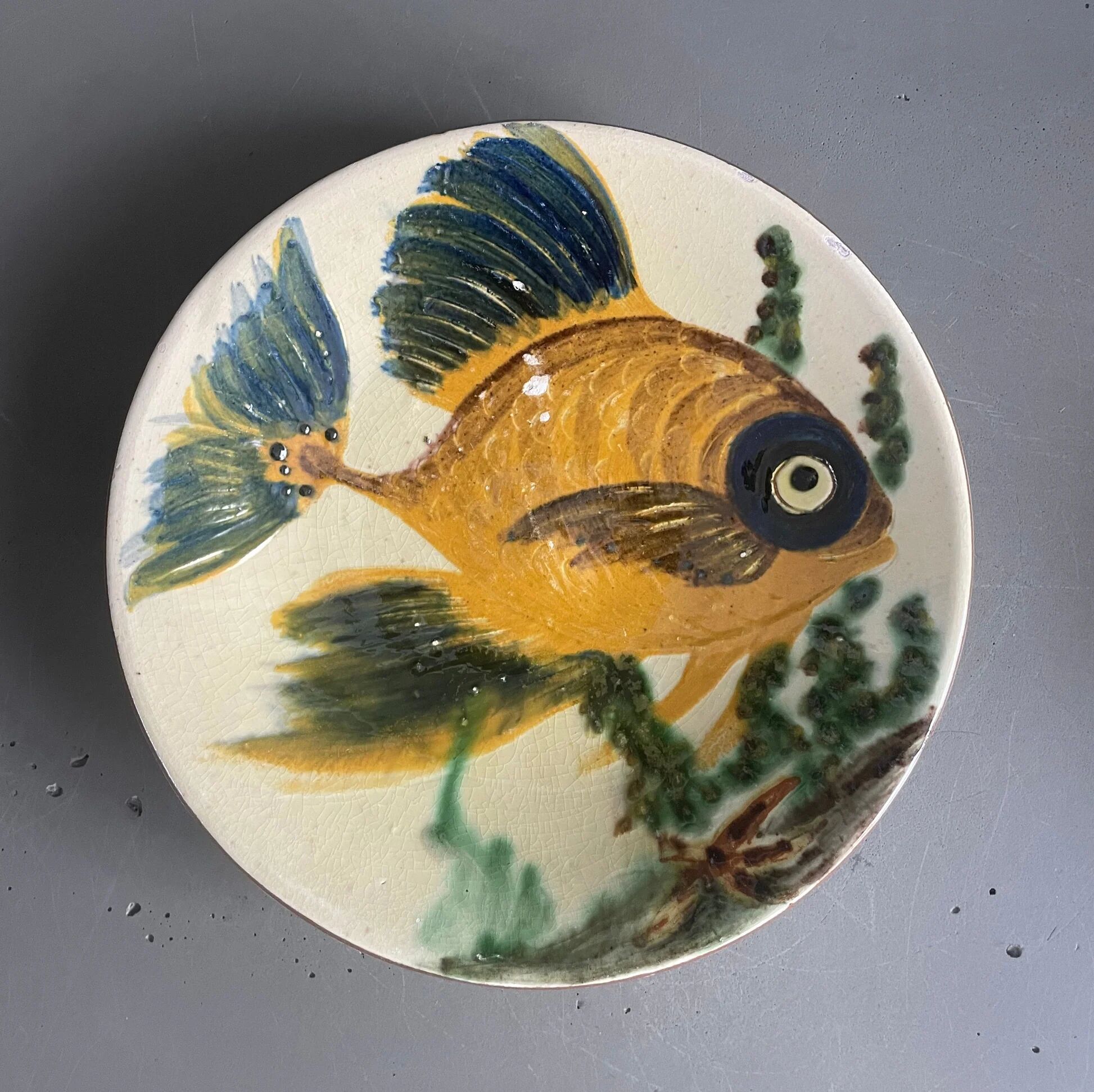 Série de 6 assiettes Puigdemont motifs poissons