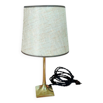 Lampe en bronze et abat-jour tissu signée Léon Parvillée, XIXème s.