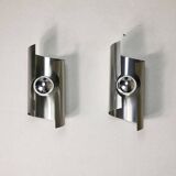 Pair of 70s chrome wall lights
