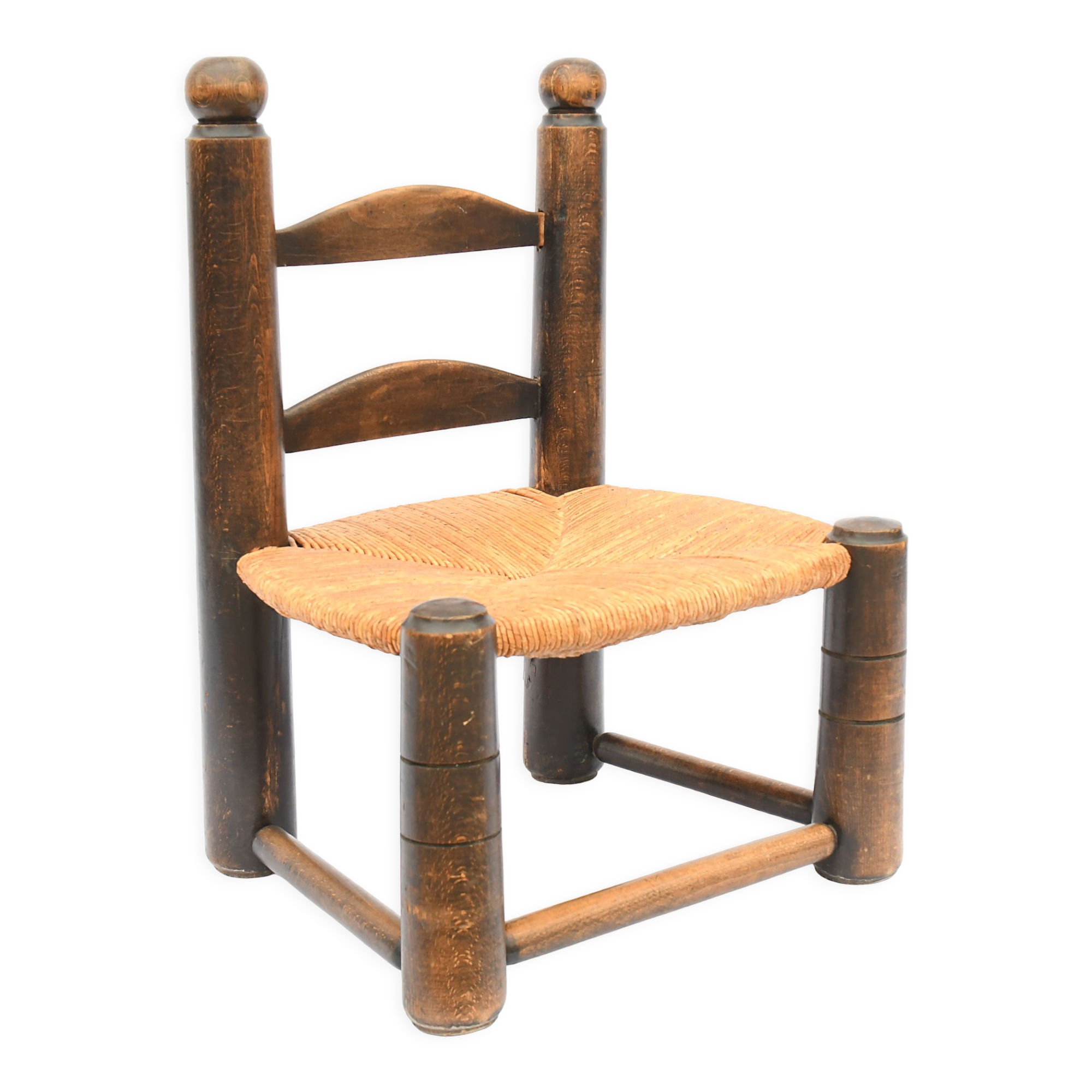 Mulched low chair, known as fireplace chair brutalist style