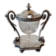Old mustard maker in silver metal and crystal sign armand frenais