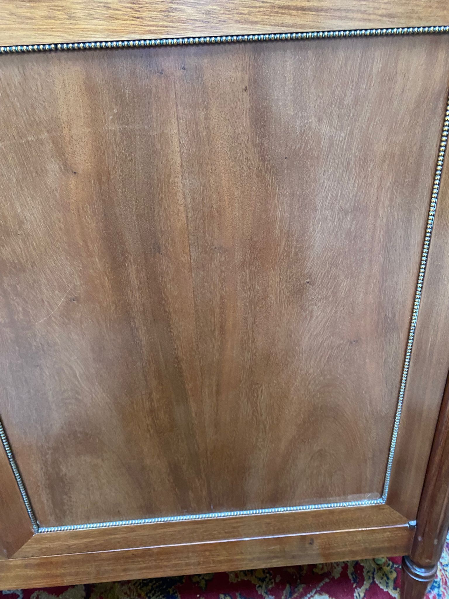 Solid wood buffet Louis XVI style with veined white marble