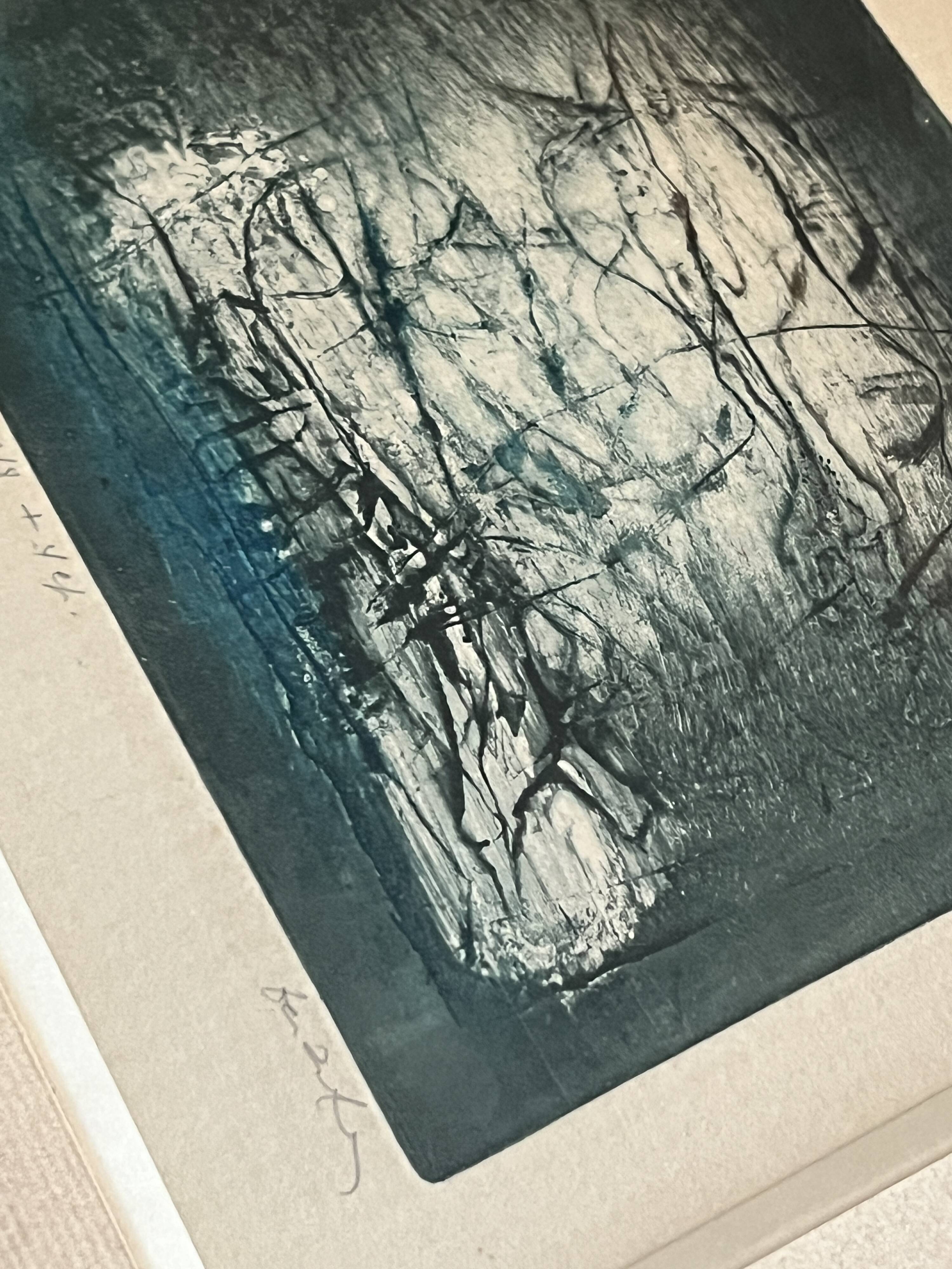 1/8 lithograph framed and signed by the artist oil and mixed media