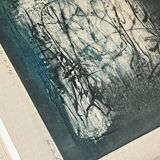 lithographie 1/8 encadré et signé de l'artiste huile et techniques mixtes