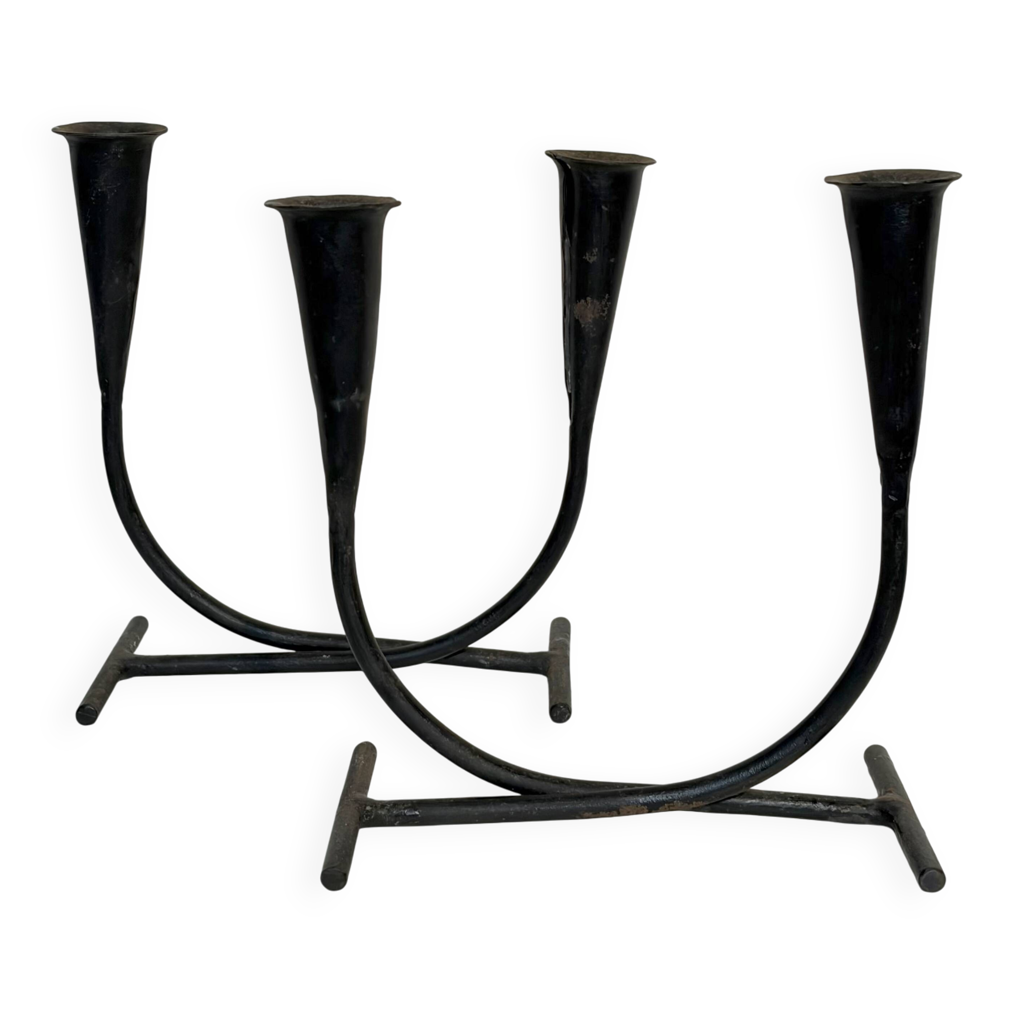 Pair of candlesticks, Folk art, 1950