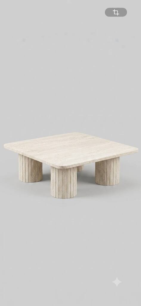 Travertine coffee table