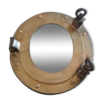 Brass porthole mirror