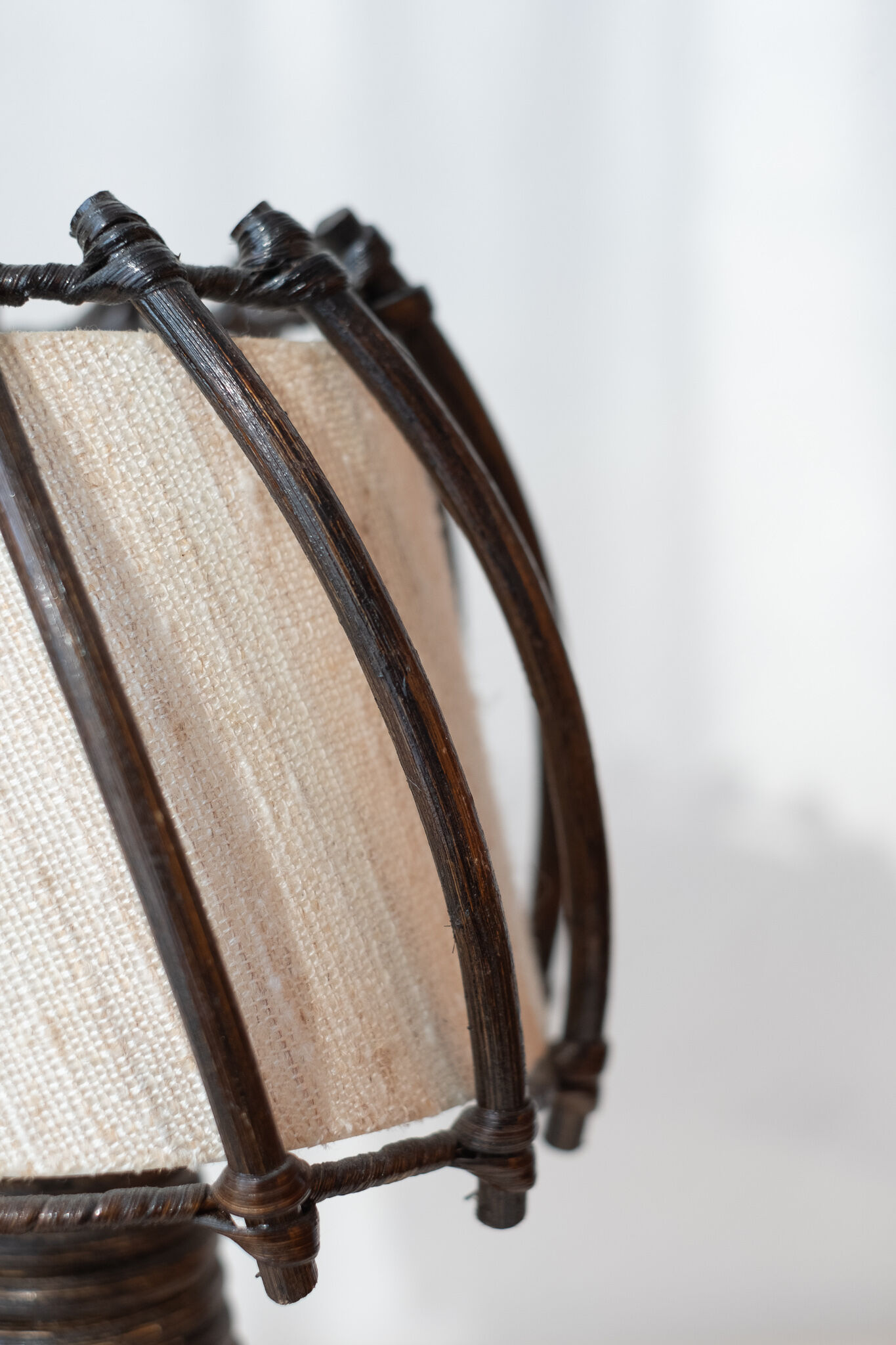 Pair of rattan lamps