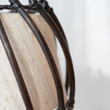 Pair of rattan lamps