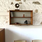Teak wall bookcase