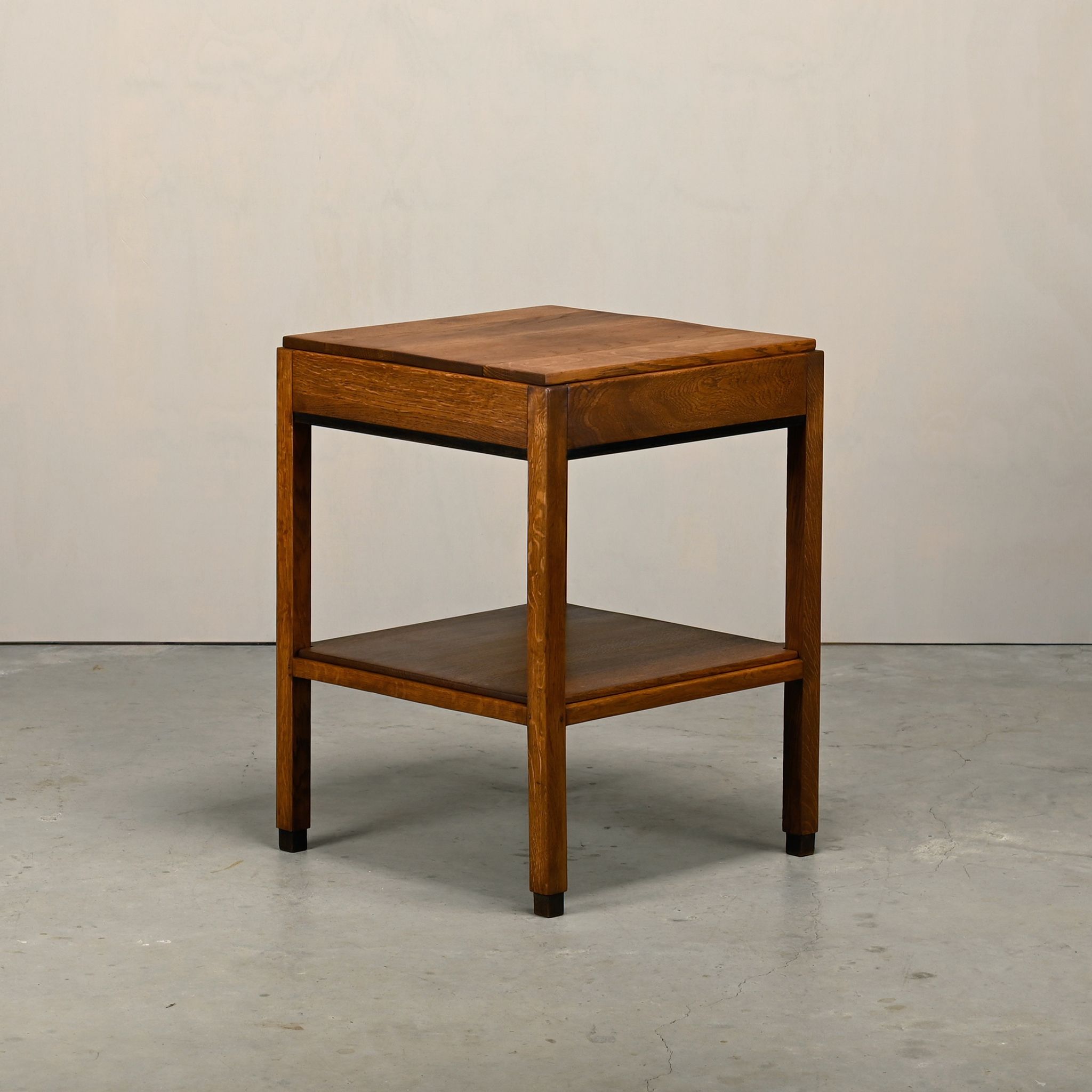 Dutch Modernist Art Deco Amsterdam School side table or bedside table Oak