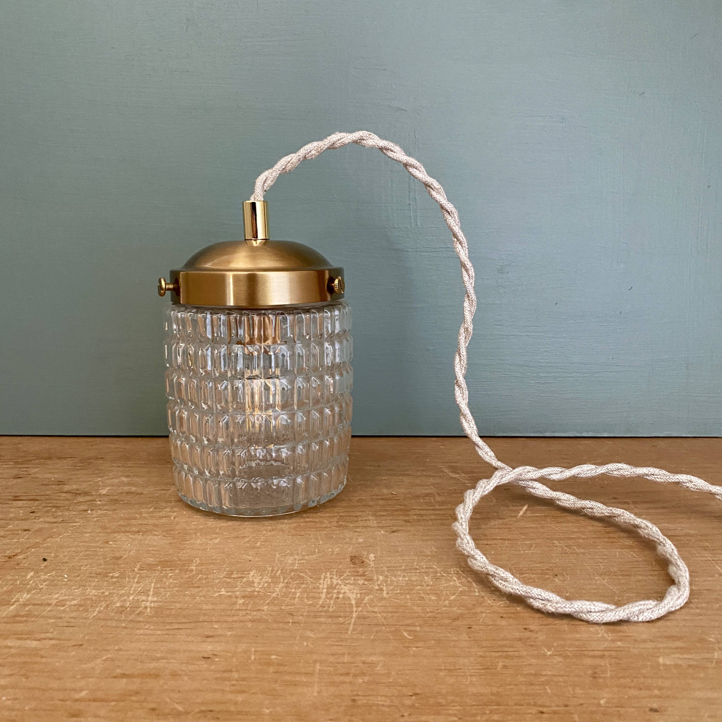 Vintage glass globe portable lamp or table lamp