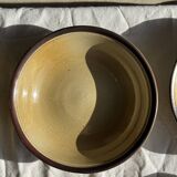 Set of 8 brown-rimmed stoneware deep plates Atelier Saint Simon D19.5