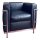 Fauteuil design en cuir noir – pièce élégante