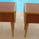 2 vintage scandinavian drawer nightstands with clamshell door