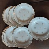 Set of 9 S&M fine porcelain soup plates