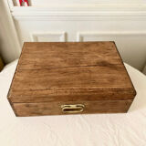 Wooden storage chest old vintage tool box