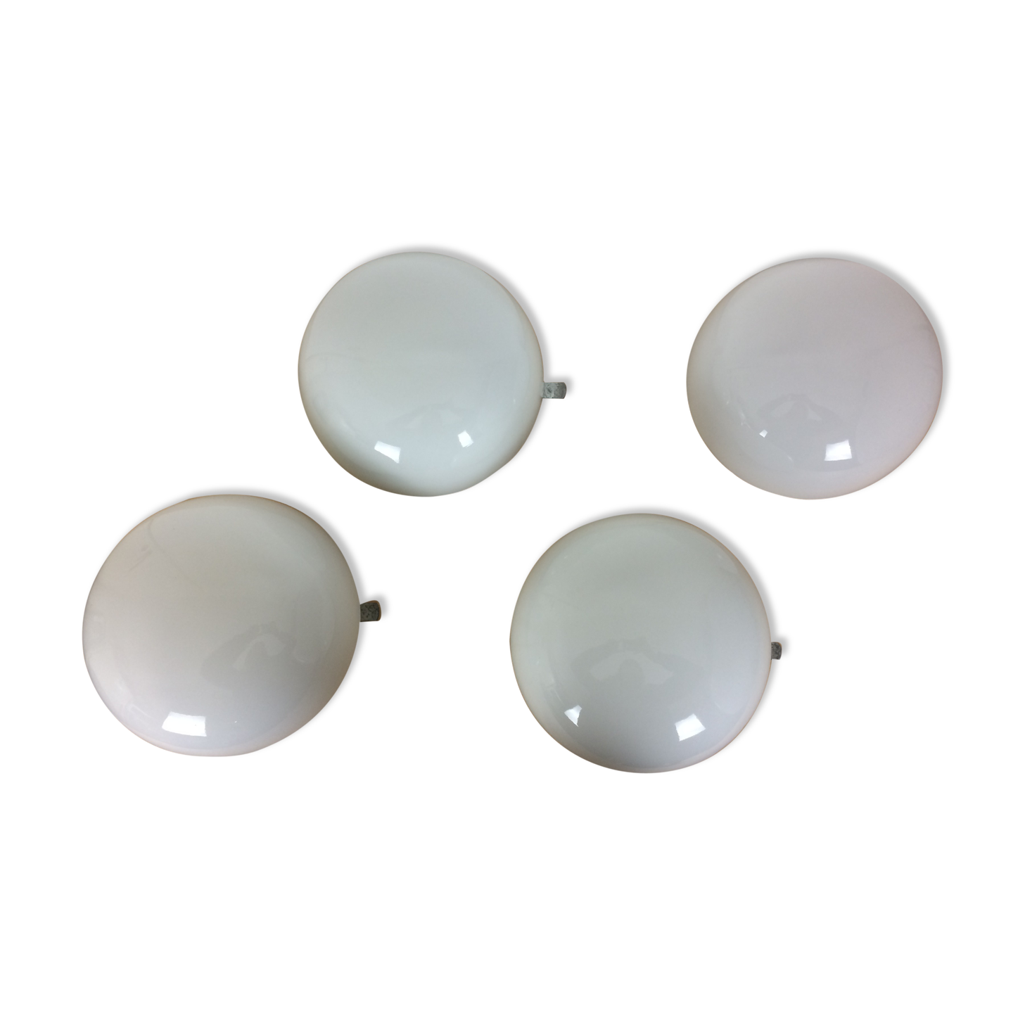 Set of 4 wall light opaline balls, half spheres