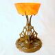 Art-Nouveau ring in glass paste on bronze frame in perfect condition