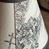 3 abats-jours en toile de Jouy grise et beige