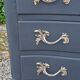 Chest of drawers 3 drawers Louis XV style curved black marble top