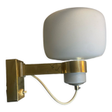 Vintage opaline and brass wall lamp