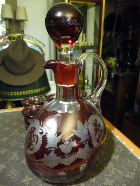 cut crystal liqueur service