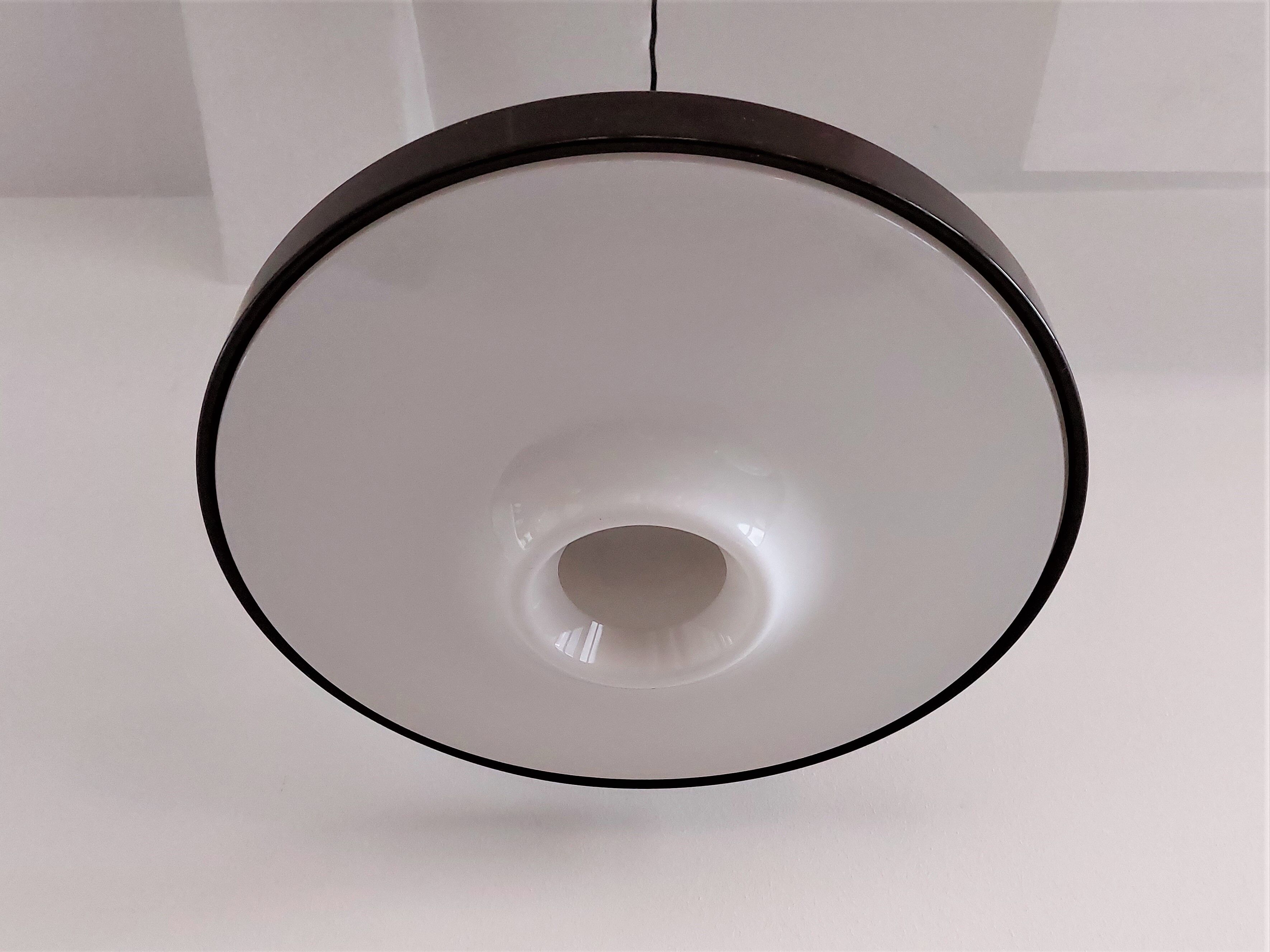 Brown metal pendant lamp with perspex diffuser for ab fagerhult, sweden