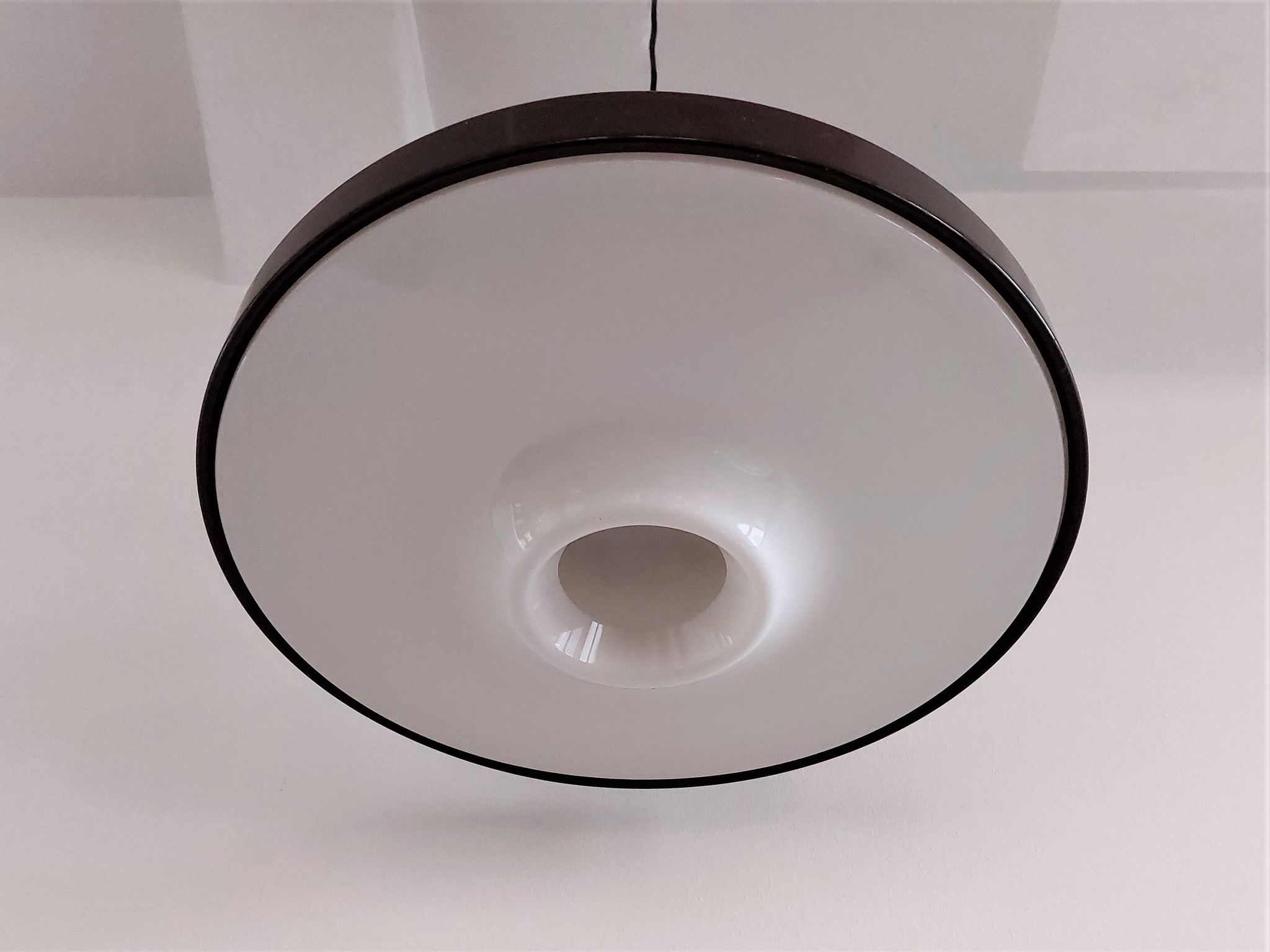 Brown metal pendant lamp with perspex diffuser for ab fagerhult, sweden