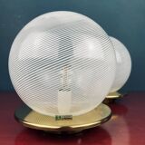 Swirl table lamps in Murano glass by F. Fabbian, Italy, 1970s, set of 2