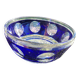 cobalt blue glass bowl with round lenses