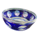 cobalt blue glass bowl with round lenses