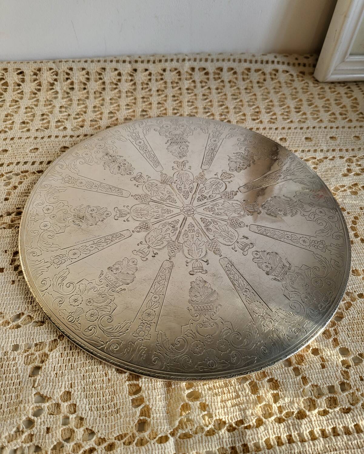 Silver-plated metal trivet EPB made in Sweden