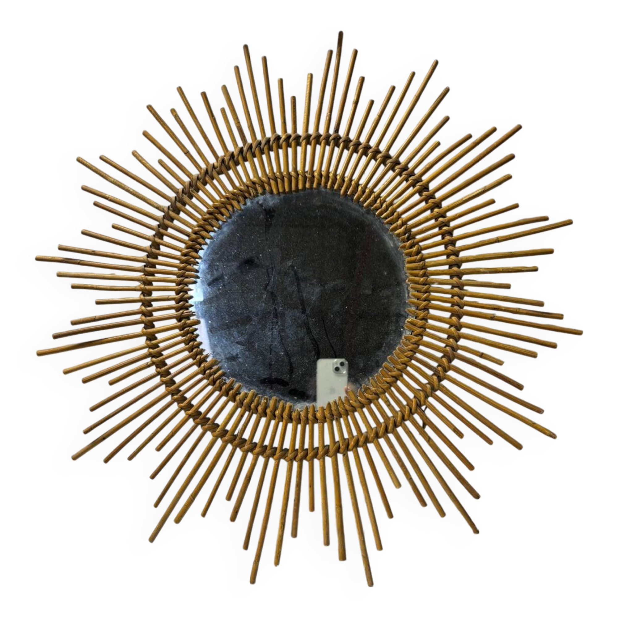 Vintage rattan mirror