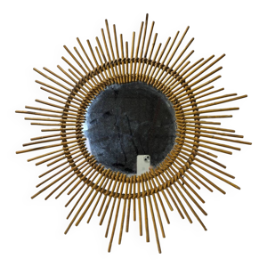 miroir en rotin vintage