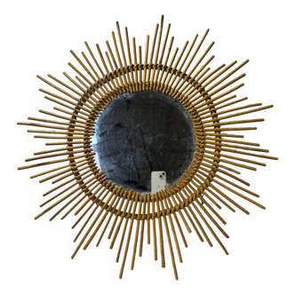 Miroir en rotin vintage